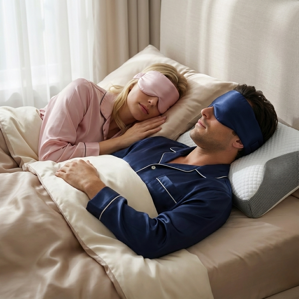 Masque de nuit bandeau 100% pure soie