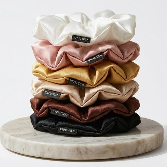 Scrunchies soie de mûrier naturelle
